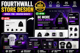 setup fourthwall store design, merch store and pod website