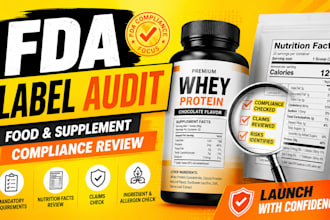 audit your food or supplement label for fda compliance and claims