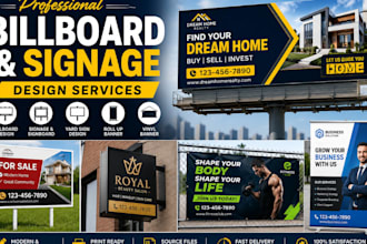 design professional billboard signage yard sign roll up banner and vinyl banner