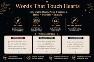 write original hindi, marathi and ahirani shayari for instagram,special occasion