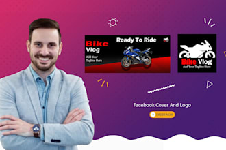 design professional bike logo and facebook cover design