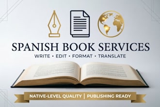 professionally write edit format and translate your spanish  ebook or book