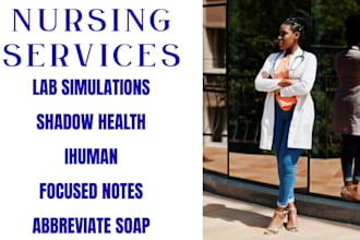do ihuman, shadow health, lab simulations, abbreviate soap