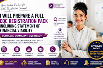 prepare a full cqc registration pack including statement of financial viability