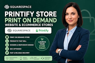 squarespace printify store, print on demand website and ecommerce store