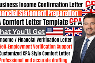 prepare CPA letter CPA comfort letter CPA mortgage letter financial statements