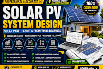design solar pv system solar panel layout and engineering drawings