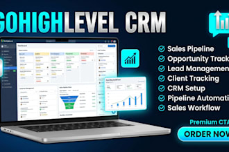 setup gohighlevel sales pipeline CRM, lead tracking  and opportunity management