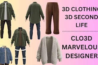 create realistic clo3d marvelous designer clothing for fivem sims and vrchat