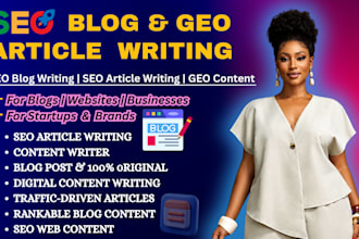 do GEO blog writing, SEO article writing, and optimized content writing to rank