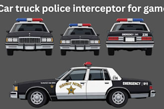 design realistic 3d vehicle car truck police interceptor for game