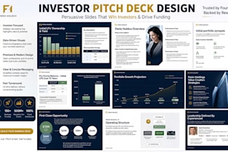 design investor pitch deck, startup and business pitch deck, presentation deck
