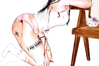 do gore illustration for your clothing brand or whatever
