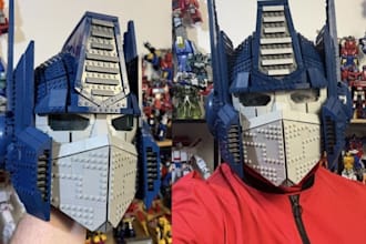 do lego model lego cosplay helmet mask minifigure costume armor with instruction