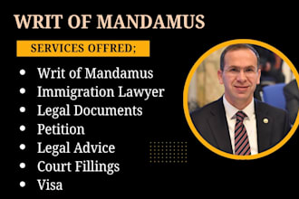 draft a writ of mandamus for court or government delay