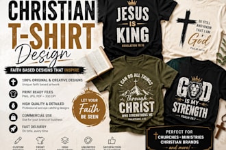 create christian t shirt design, faith based apparel  and church merch