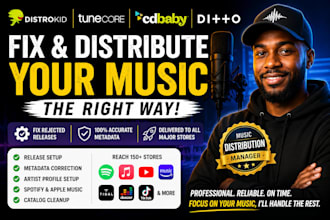 fix and distribute your music on distrokid tunecore cd baby