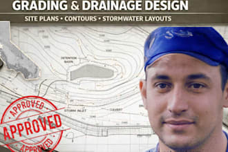 design site grading plan, erosion control plan and utility plan using autocad