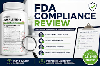 perform a professional fda compliance review of your supplement label