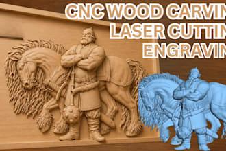 design products for cnc machining, laser cutting, wood engraving and flat pack
