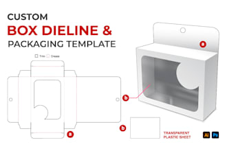 create dieline, die cut line, and packaging template for box and mailer box