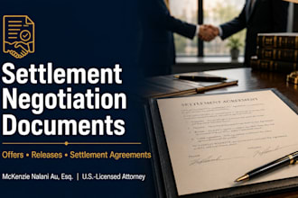write strategic settlement negotiation legal documents and agreements