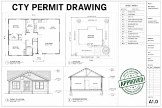 draw city permit drawings, adu plans, floor plans and blueprints for approval