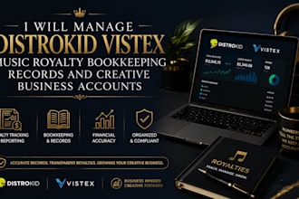 manage distrokid vistex music royalty bookkeeping and creative business accounts