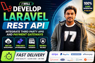develop laravel rest API integrate third party apis and payment gateways