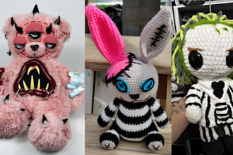 do custom handcrafted animal personalized animal plush toy, handmade plushie