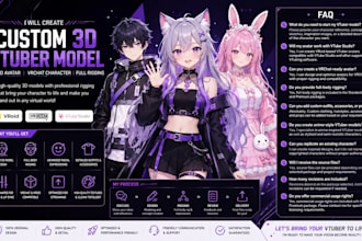 create custom 3d vtuber model, vroid avatar, vrchat