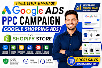 setup and manage google ads PPC campaign shopping ads for shopify store