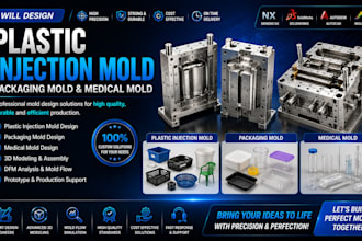 design plastic injection mold, packaging mold, medical mold and bottle mold