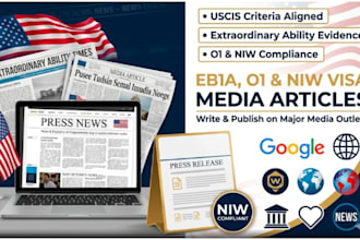 write eb1a visa major media articles for niw or o1 visa