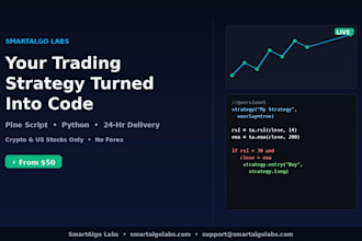 convert your trading strategy into pine script or python algo code