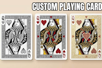 design custom playing cards, poker decks, card backs for printing