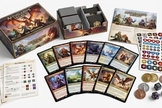 design custom card game, board game card box, rule book tarot card game tabletop