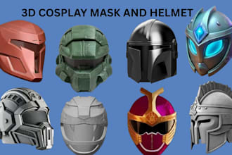 3d mask 3d print and paint 3d helment  cosplay 3d props with shipping