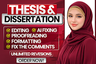 revise edit, proofread, and format bachelor master thesis and dissertation