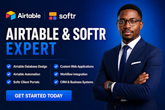 build airtable database, softr webapp and client portal