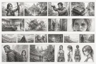 create professional storyboard illustrations  project