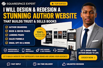 build premium squarespace author and ebook website