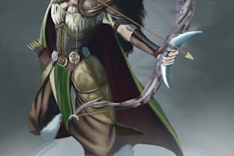 create a fantasy rpg character illustration