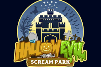 create a custom halloween logo with creepy creative style