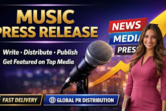write and submit music press release, guest posting, music, pr, for UK, USA