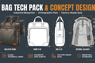 design bag tech pack and backpack or handbag design and concept design