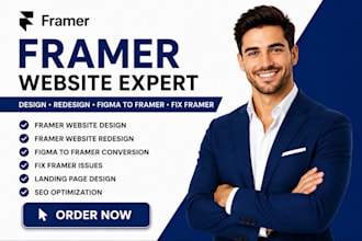 build framer website design framer website redesign figma to framer landingpage