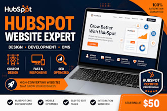 design custom hubspot website, blogs, hubspot landing page, and hubspot crm