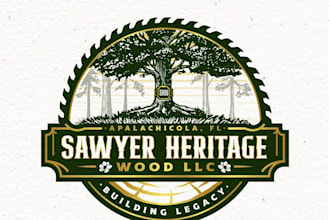 create a custom woodworking logo with rustic modern style