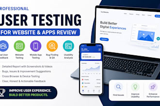 do user testing for website and apps review, app QA bugs usability app tester